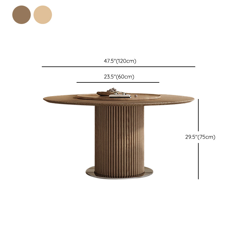 Contemporary Pedestal Dining Table Wood Dinner Table for Home