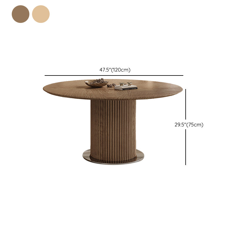 Contemporary Pedestal Dining Table Wood Dinner Table for Home