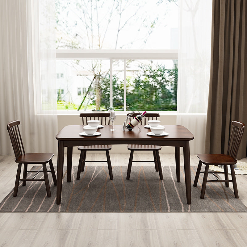 Rectangle Wood Dining Table Contemporary Dinner Table with 4 Legs