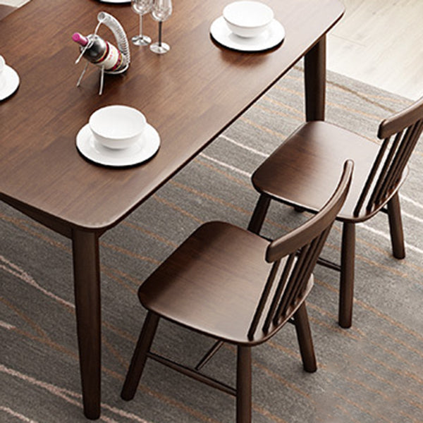 Rectangle Wood Dining Table Contemporary Dinner Table with 4 Legs
