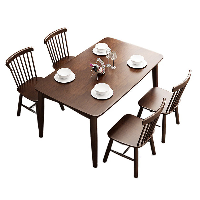 Rectangle Wood Dining Table Contemporary Dinner Table with 4 Legs