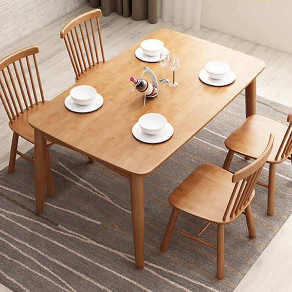 Rectangle Wood Dining Table Contemporary Dinner Table with 4 Legs