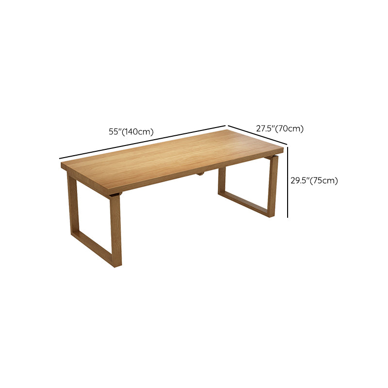 Modern Rectangle Double Pedestal Table Solid Wood Dining Table for Home