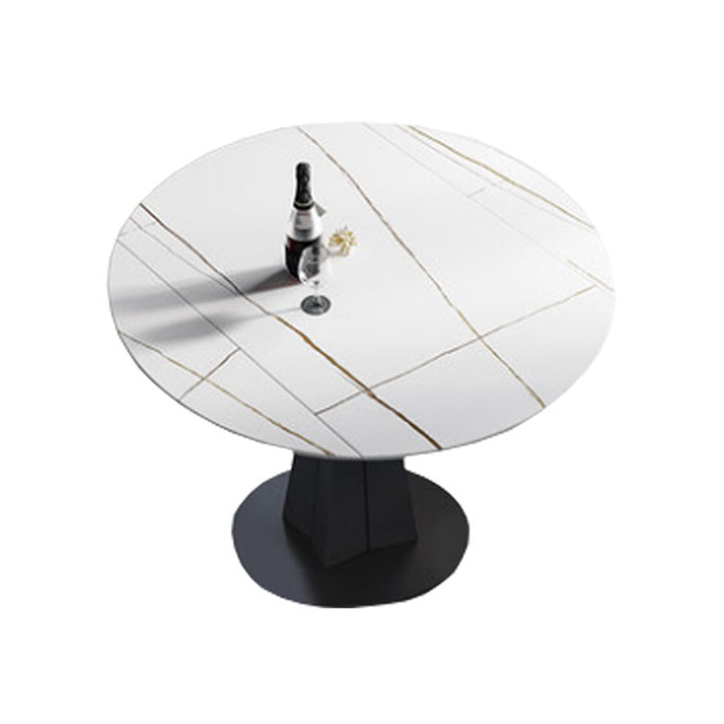 Modern Extendable Stone Dining Table Steel Base Dinner Table for Home