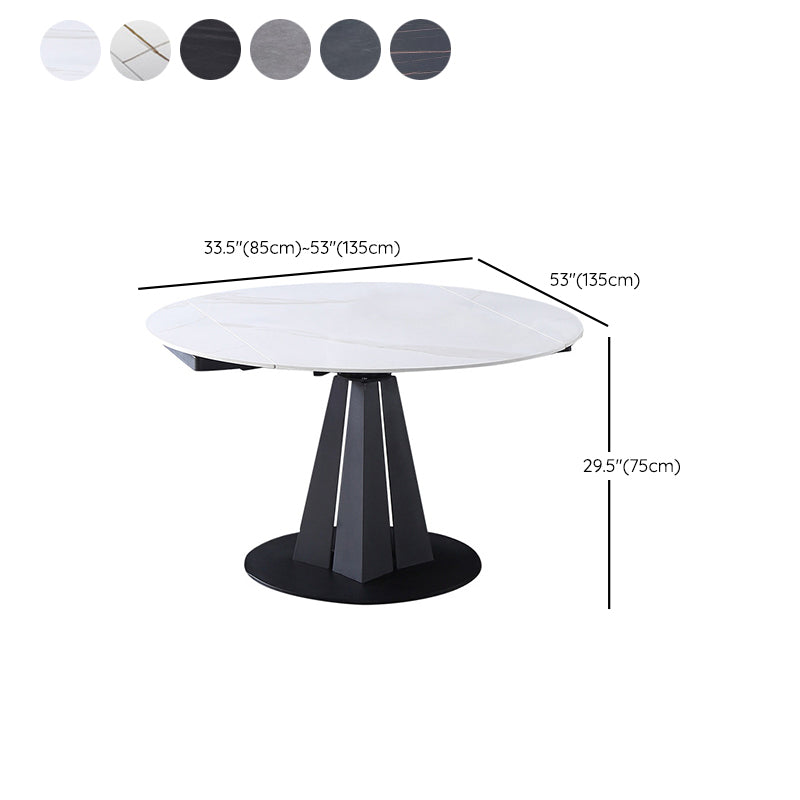 Modern Extendable Stone Dining Table Steel Base Dinner Table for Home