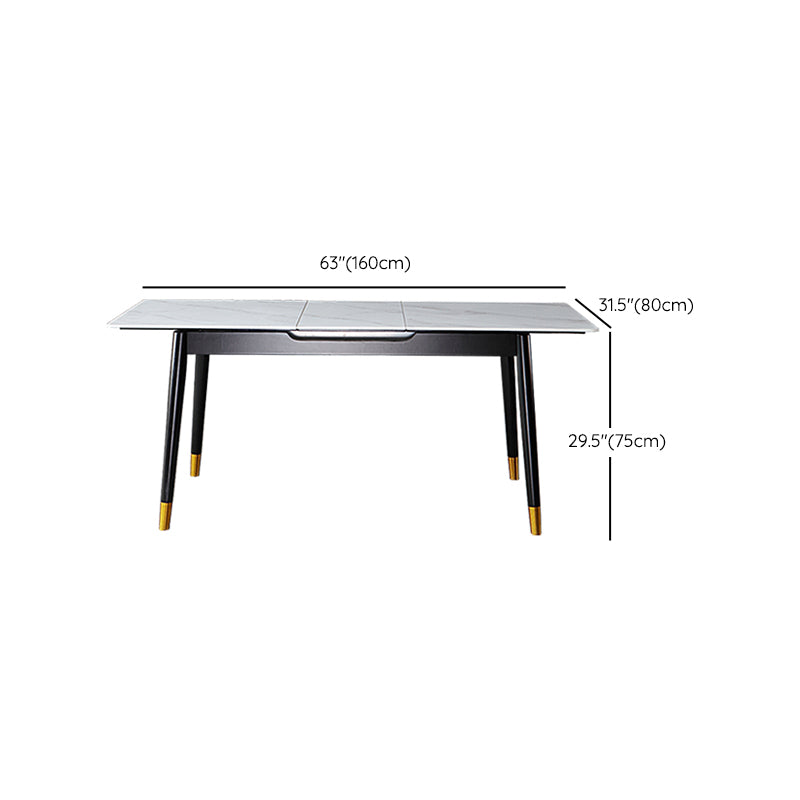 Rectangle Sintered Stone Kitchen Table Home Extendable Dining Table