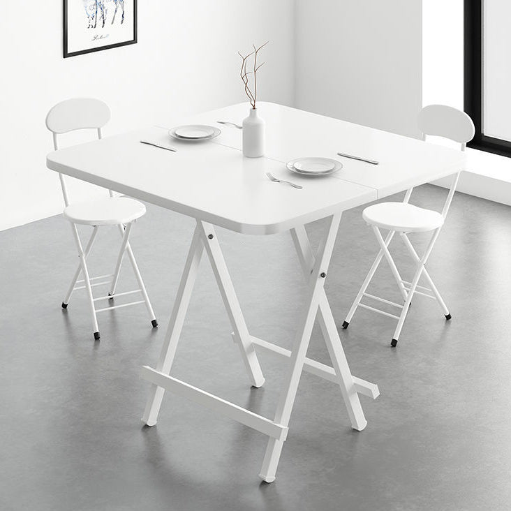 Metal and Wood Table Mid-Century Modern Style Folding Dining Table