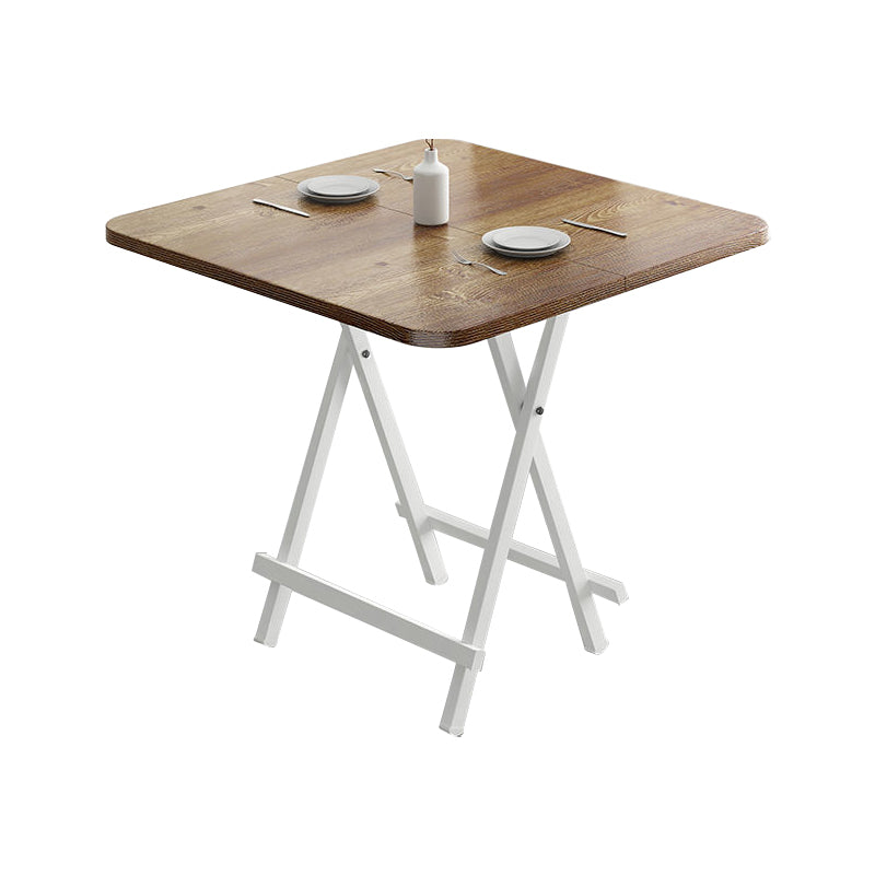 Metal and Wood Table Mid-Century Modern Style Folding Dining Table