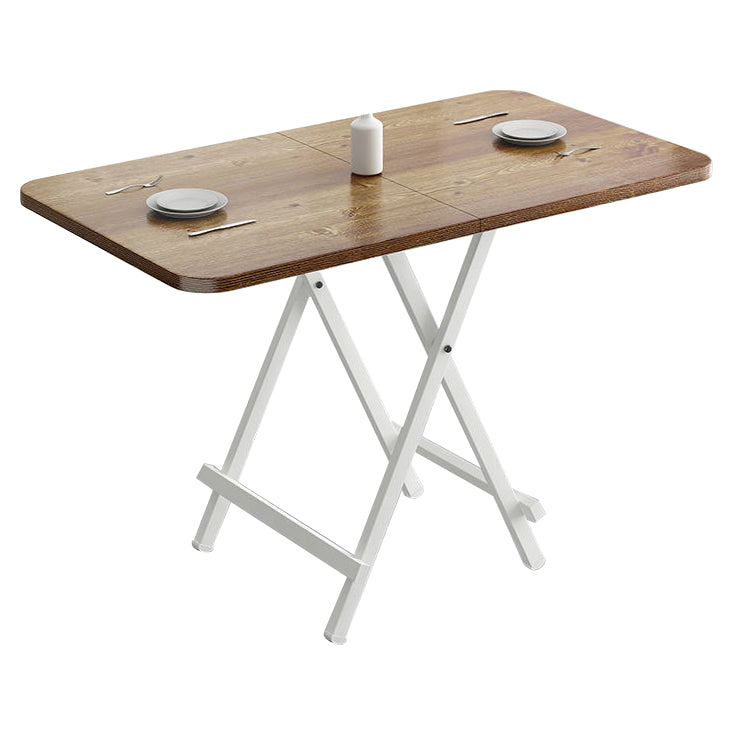 Metal and Wood Table Mid-Century Modern Style Folding Dining Table