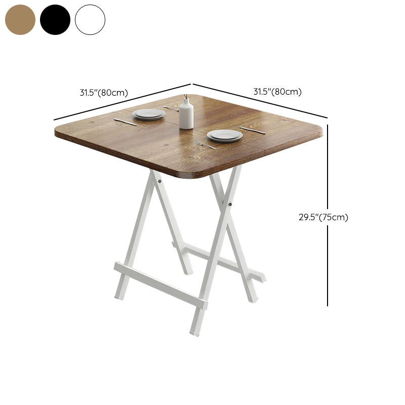 Metal and Wood Table Mid-Century Modern Style Folding Dining Table
