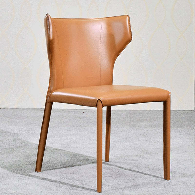 Contemporary Faux Leather Kitchen Chairs Wingback Side Chairs