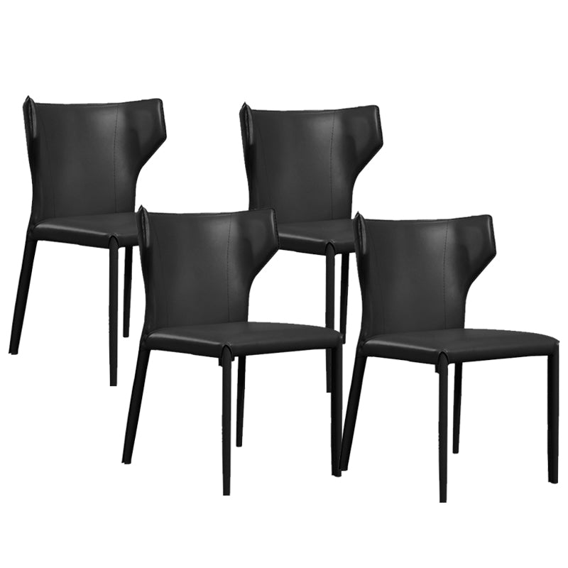 Contemporary Faux Leather Kitchen Chairs Wingback Side Chairs
