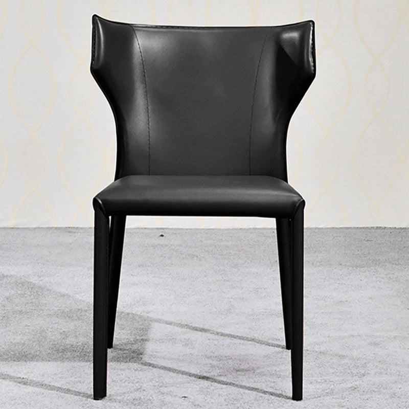 Contemporary Faux Leather Kitchen Chairs Wingback Side Chairs