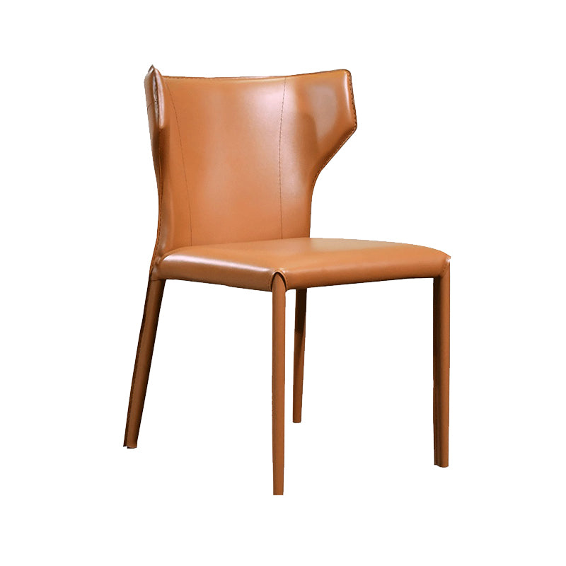 Contemporary Faux Leather Kitchen Chairs Wingback Side Chairs