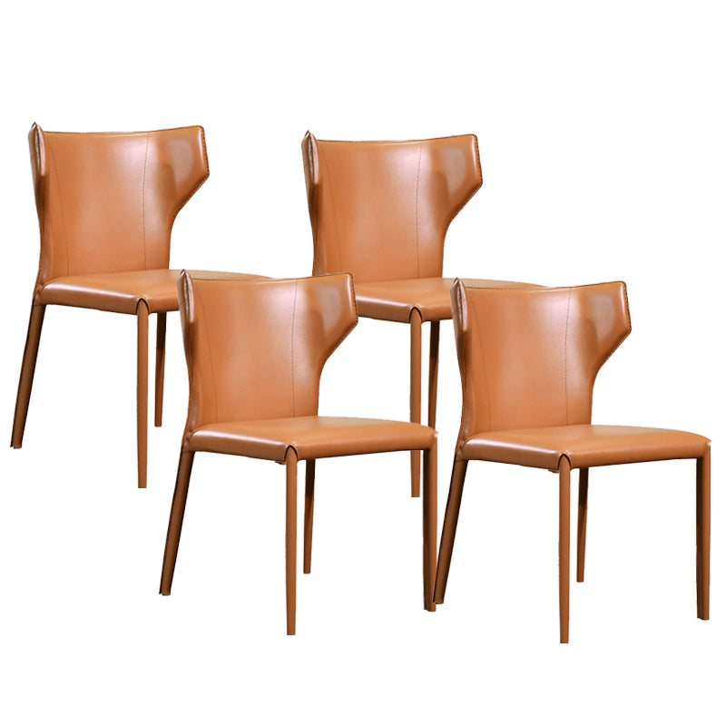 Contemporary Faux Leather Kitchen Chairs Wingback Side Chairs