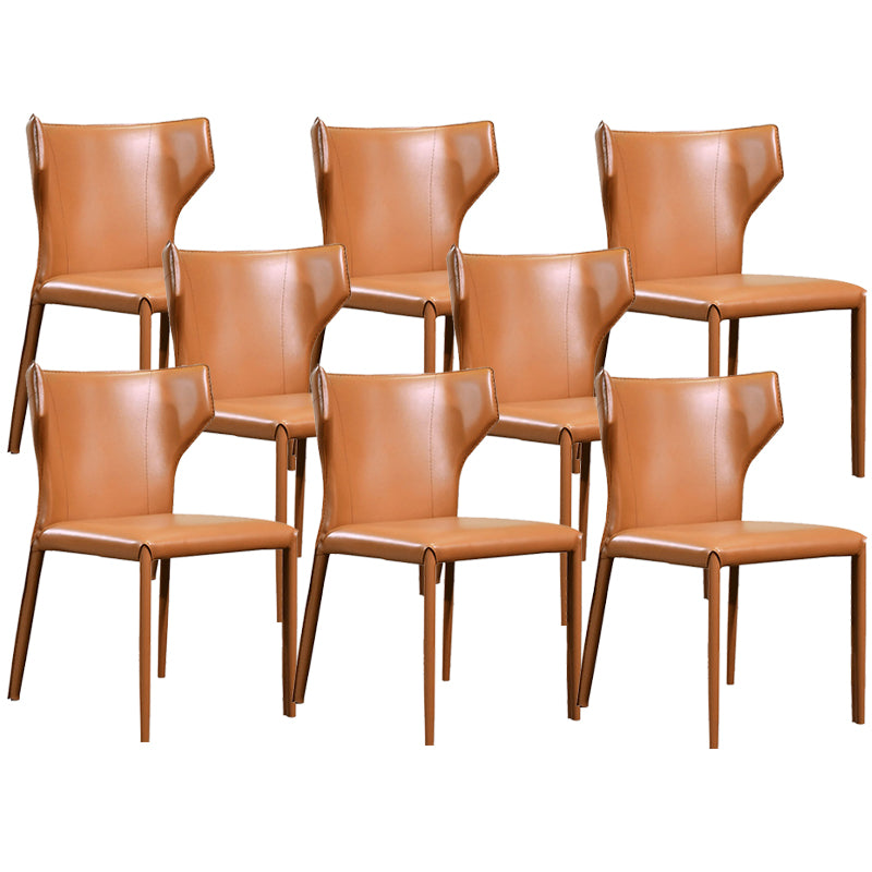 Contemporary Faux Leather Kitchen Chairs Wingback Side Chairs