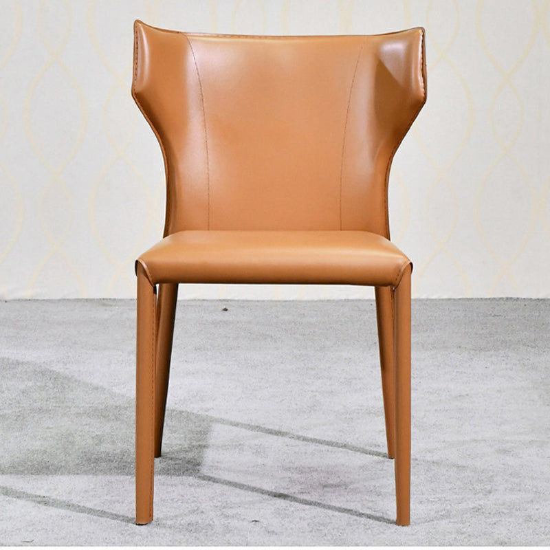 Contemporary Faux Leather Kitchen Chairs Wingback Side Chairs