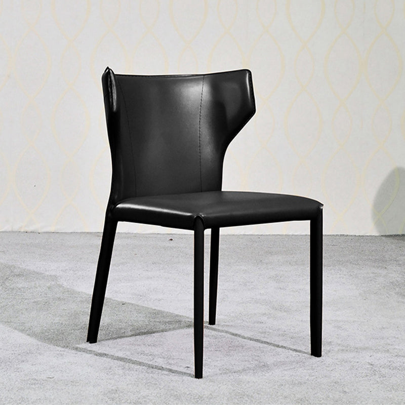 Contemporary Faux Leather Kitchen Chairs Wingback Side Chairs