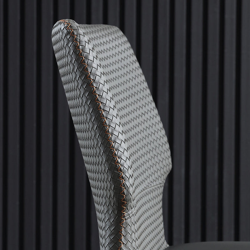 Industrial Style Faux Leather Chairs Armless Side Chairs with Metal Legs for Kitchen