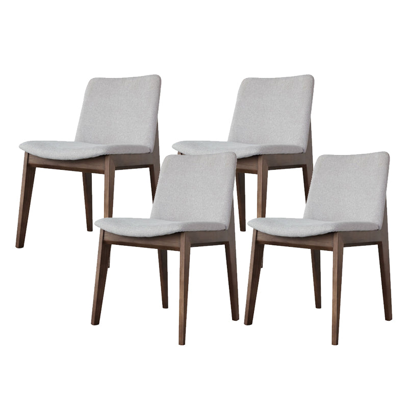 Wood Kitchen Dining Chair Contemporary Upholstered Dining Chair in Grey