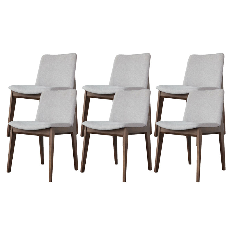 Wood Kitchen Dining Chair Contemporary Upholstered Dining Chair in Grey