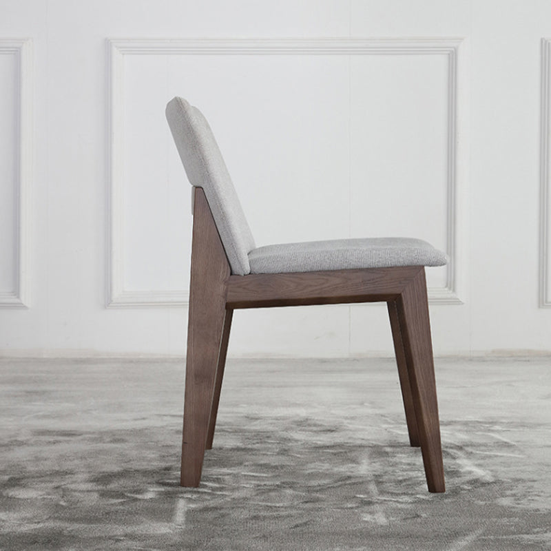 Wood Kitchen Dining Chair Contemporary Upholstered Dining Chair in Grey