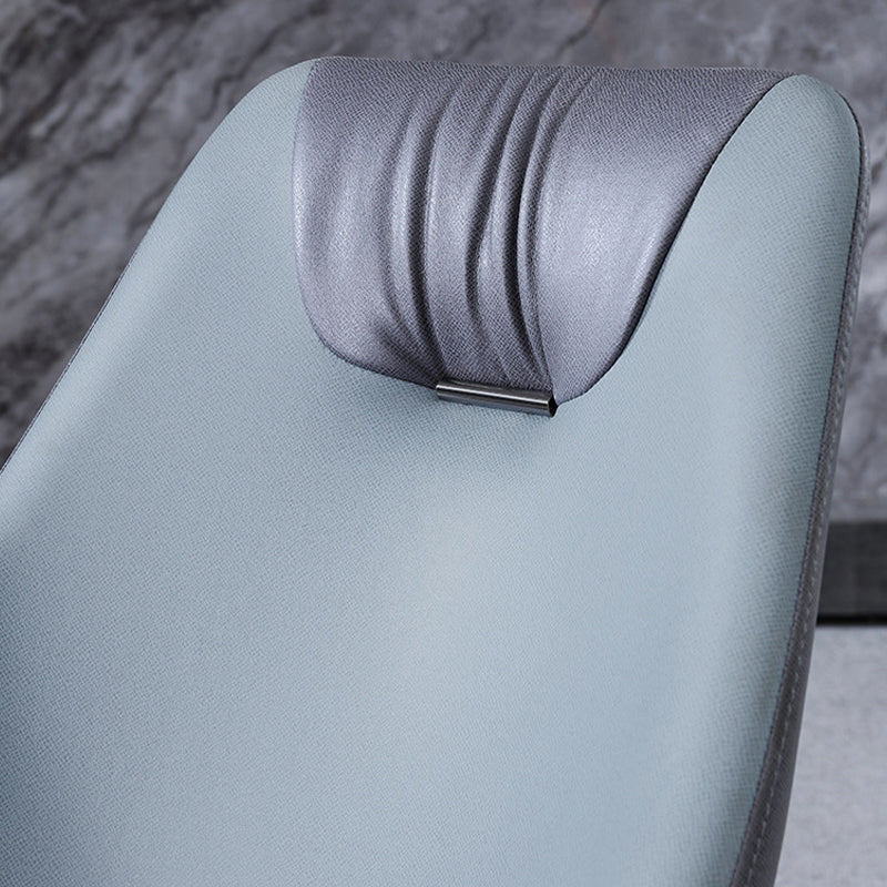 Industrial Style Faux Leather Chairs Armless Side Chairs with Metal Legs for Home Use