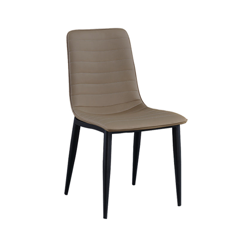 Industrial Faux Leather Chairs Armless Side Chairs with Metal Legs for Home Use