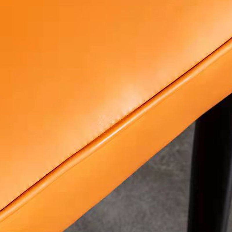 Glam Upholstered Dining Chairs Faux Leather Kitchen Dining Chair with Wood Legs