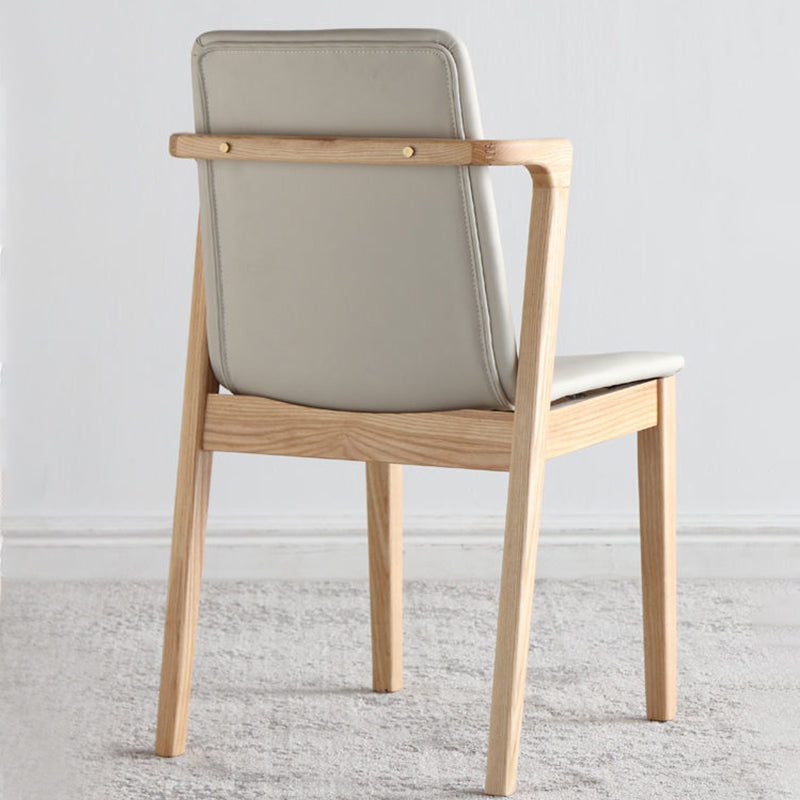 Wood Kitchen Dining Side Chair Upholstered Dining Chair in White