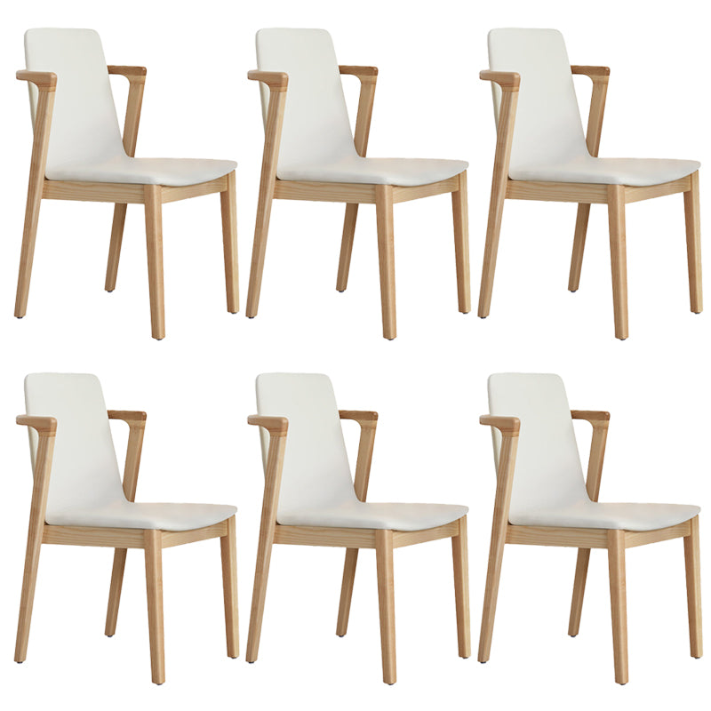 Wood Kitchen Dining Side Chair Upholstered Dining Chair in White