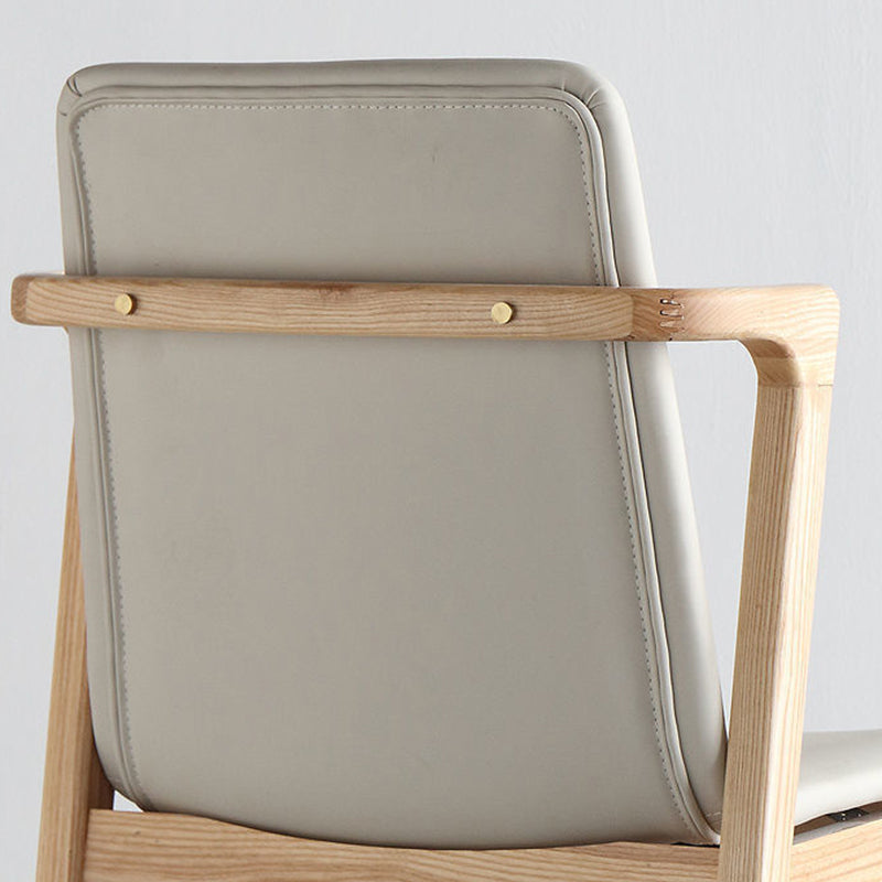 Wood Kitchen Dining Side Chair Upholstered Dining Chair in White