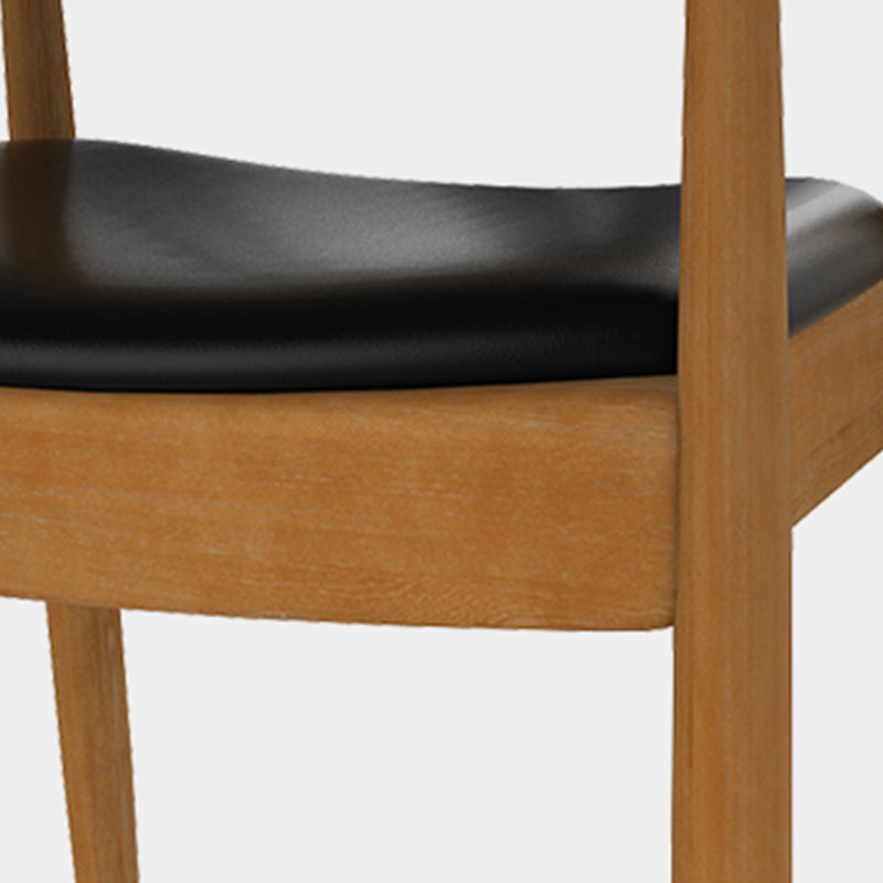 Glam Upholstered Arm Chair Open Back Solid Wood Dining Chair