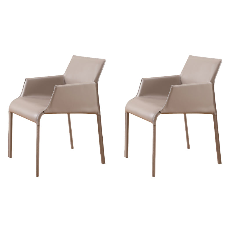 Upholstered Arm Chair Contemporary Faux Leather Dining Arm Chair for Home