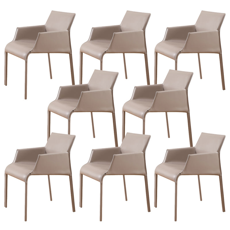 Upholstered Arm Chair Contemporary Faux Leather Dining Arm Chair for Home