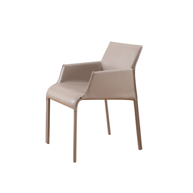 Upholstered Arm Chair Contemporary Faux Leather Dining Arm Chair for Home