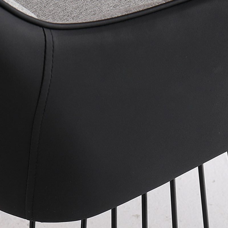 Industrial Metal Base Dining Chair Upholstered Dining Arm Chair