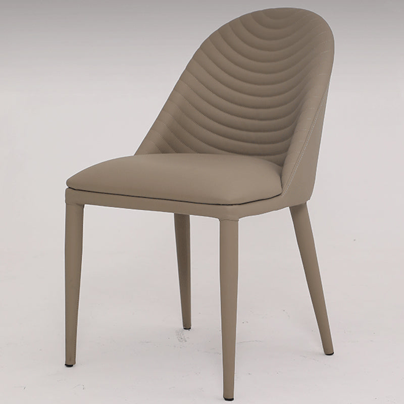 Contemporary Parsons Chair Faux Leather Kitchen Dining Armless Chair