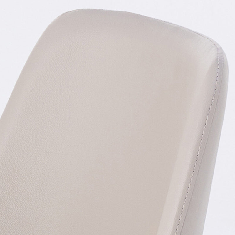 White Upholstered Dining Chair Kitchen Dining Chair with Metal Legs