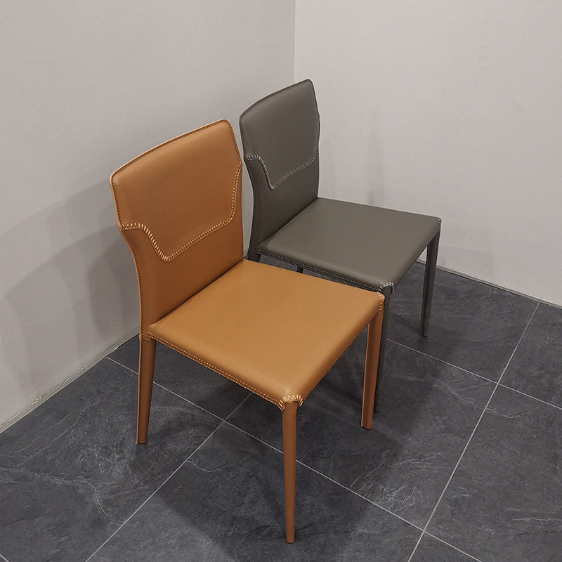 Contemporary Upholstered Dining Chair Faux Leather Kitchen Dining Armless Chair