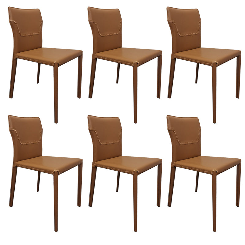 Contemporary Upholstered Dining Chair Faux Leather Kitchen Dining Armless Chair