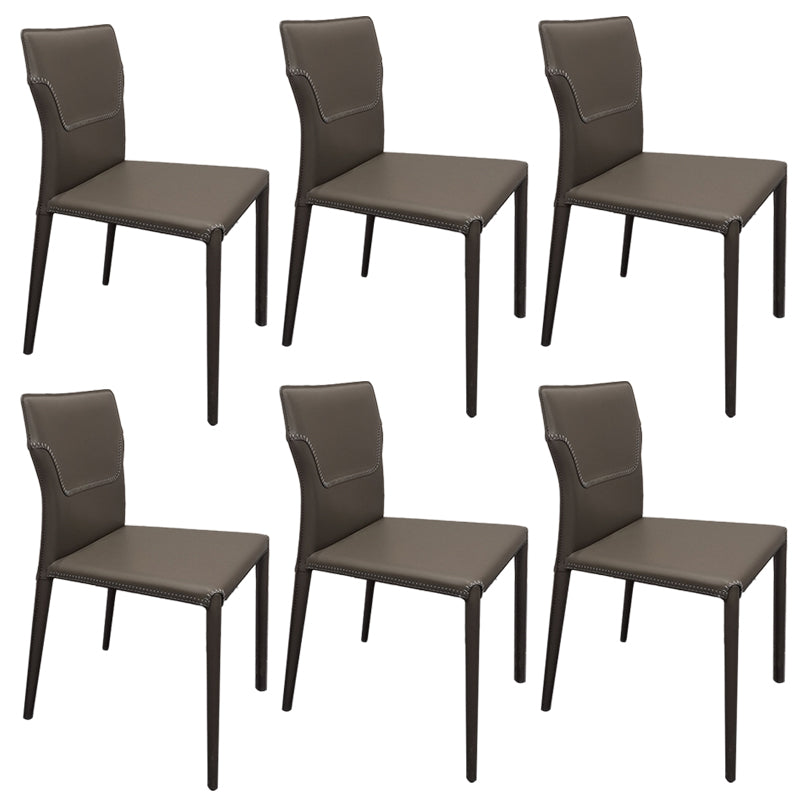 Contemporary Upholstered Dining Chair Faux Leather Kitchen Dining Armless Chair