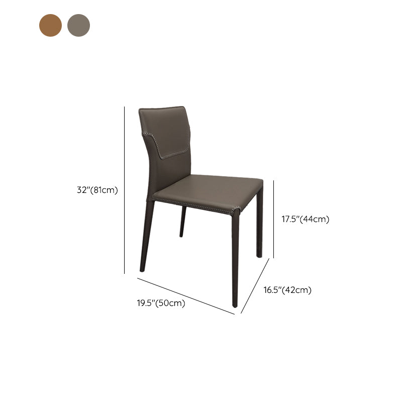 Contemporary Upholstered Dining Chair Faux Leather Kitchen Dining Armless Chair