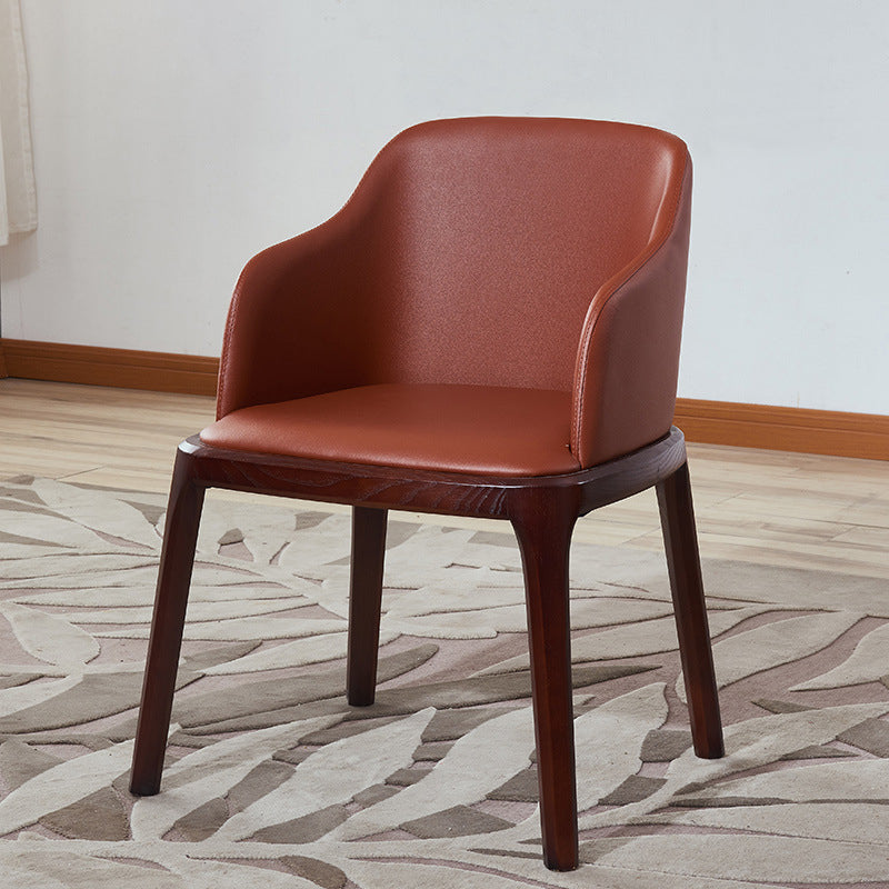 Upholstered Dining Chair Contemporary Kitchen Dining Arm Chair with Wood Legs