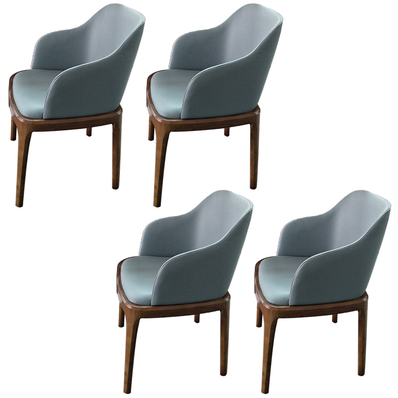 Upholstered Dining Chair Contemporary Kitchen Dining Arm Chair with Wood Legs