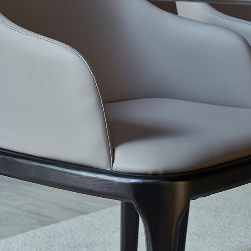 Upholstered Dining Chair Contemporary Kitchen Dining Arm Chair with Wood Legs