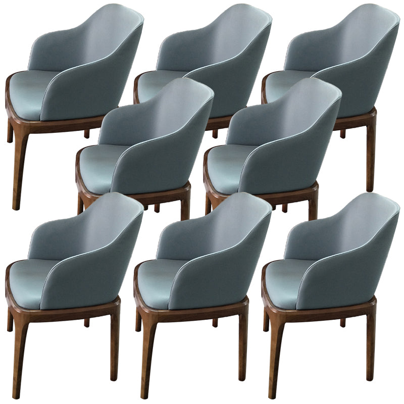 Upholstered Dining Chair Contemporary Kitchen Dining Arm Chair with Wood Legs