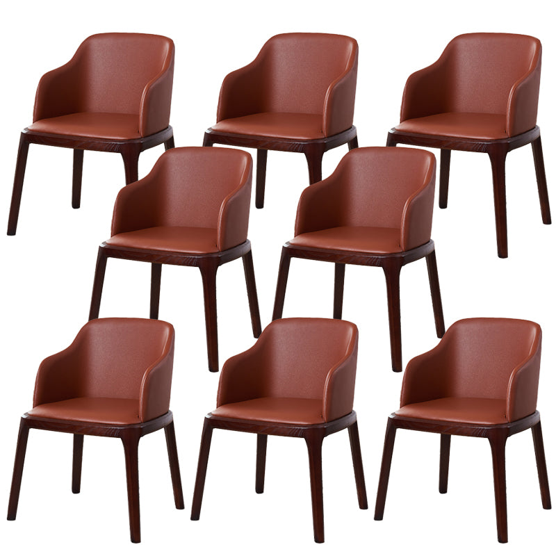 Upholstered Dining Chair Contemporary Kitchen Dining Arm Chair with Wood Legs