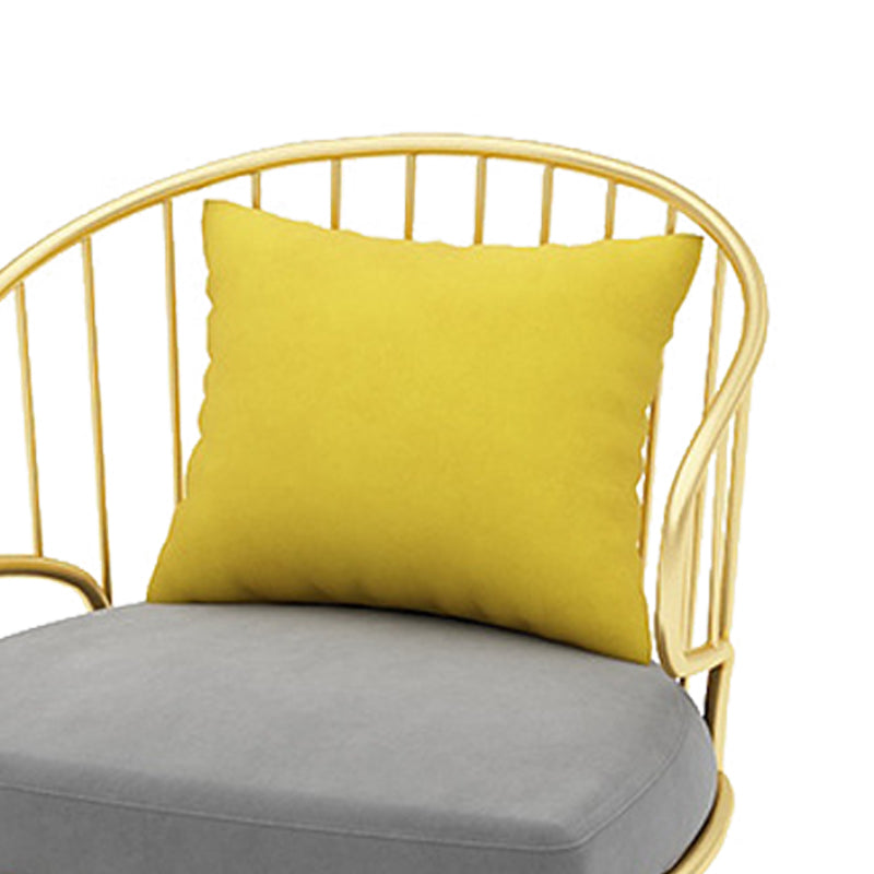 Contemporary Kitchen Dining Armchair Metal Side Dining Chairs in Gold