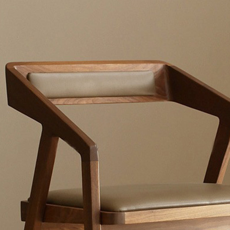 Contemporary Kitchen Dining Armchair Wood Side Dining Chairs in Brown